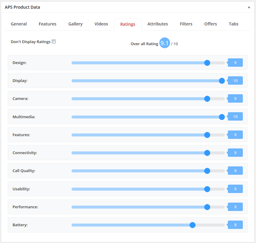 Product Ratings