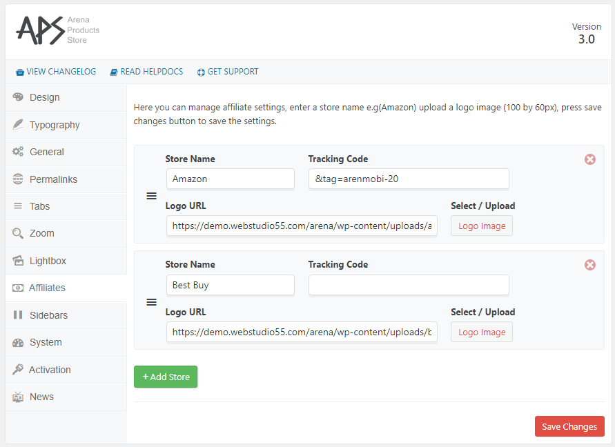 Affiliate Settings