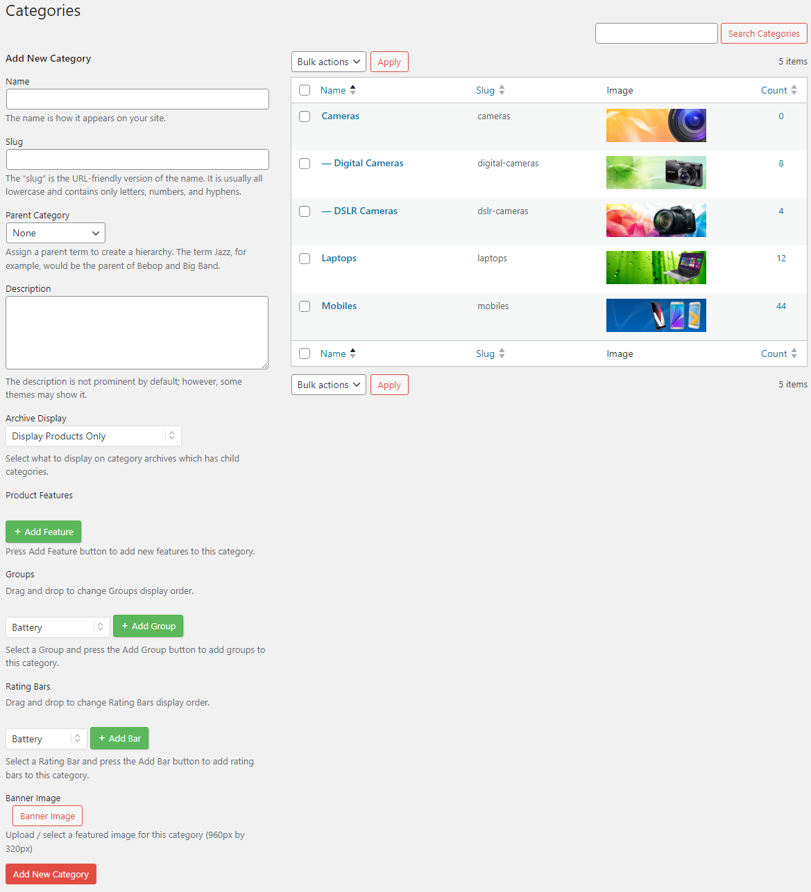 APS Categories