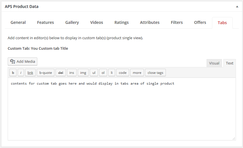 Product Tabs