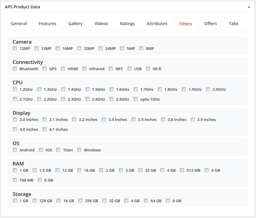 Product Filters