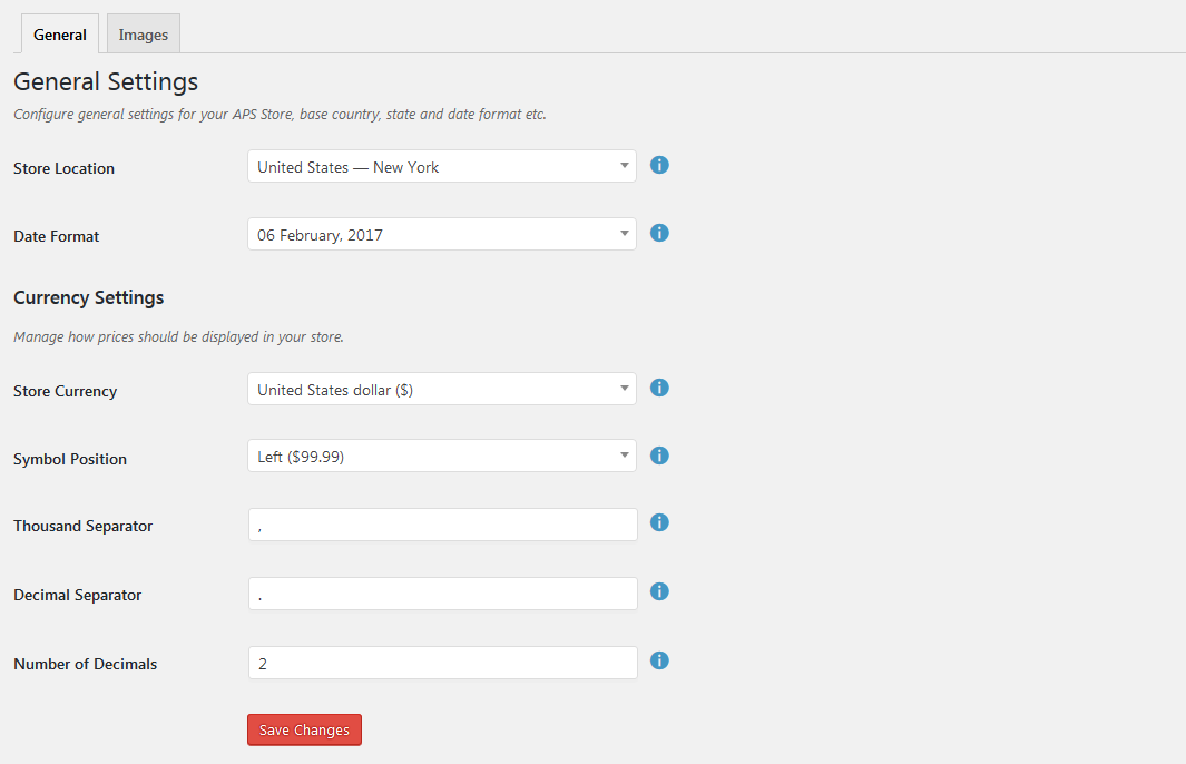 Store General Settings