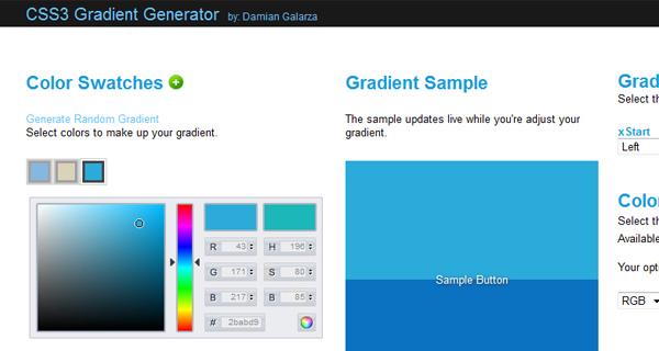 CSS3 Gradient Generator