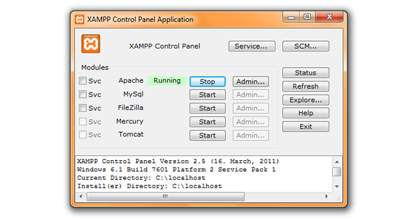 XAMPP Control Panel